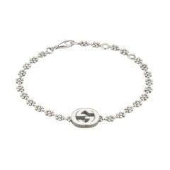 Gucci Bracelet en argent YBA481687001 avec deux anneaux imbriqués