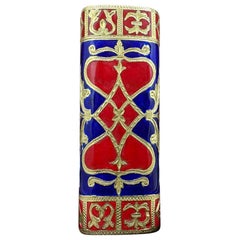 Very Rare Le Must De Cartier “Royking” Lighter, Gold Plated & Enamel, Circa 1980