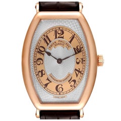 Patek Philippe Gondolo Rose Gold Brown Strap Mens Watch 5098 Papers