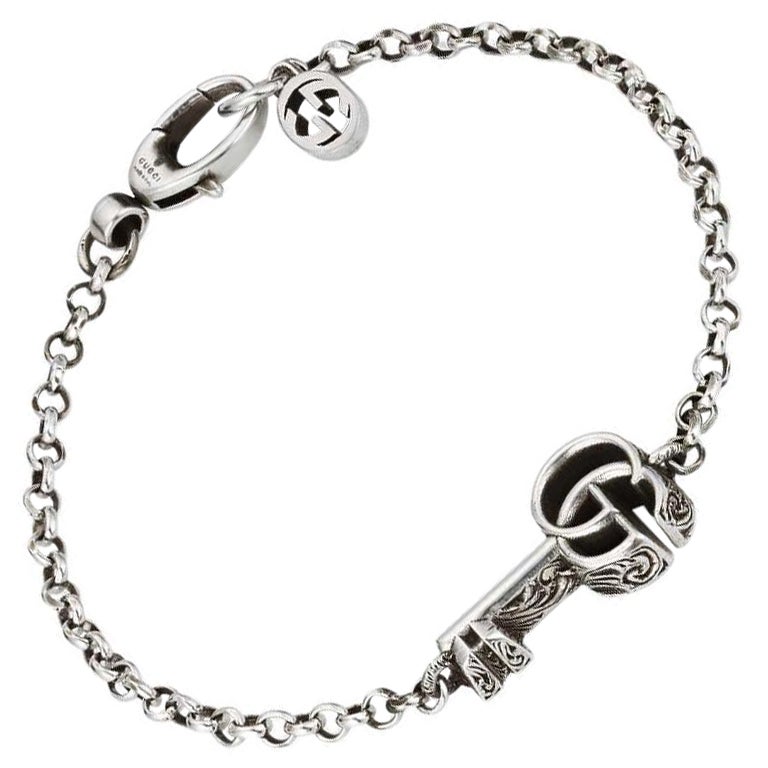 Gucci GG Marmont Aged Key Bracelet in Sterling Silver YBA632207001 For Sale