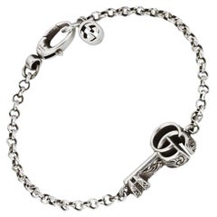 Used Gucci GG Marmont Aged Key Bracelet in Sterling Silver YBA632207001