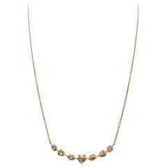 Natural Diamond Pedant Chain Yellow Gold 14k
