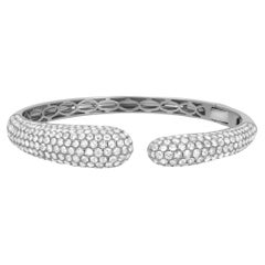 Nigaam 4.7 Cttw. Round Diamond Cuff Bangle in 18k White Gold
