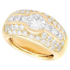 Vintage 3.98 Carat Diamond and 18 Karat Yellow Gold Ring