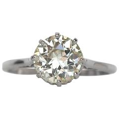1920s 1.99 Carat GIA Cert Old European Cut Diamond Engagement Ring