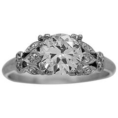 Art Deco 1.05 Carat Diamond Platinum Engagement Ring 