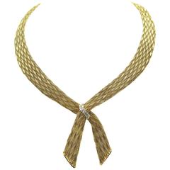 French Retro Diamond Gold Necklace 3