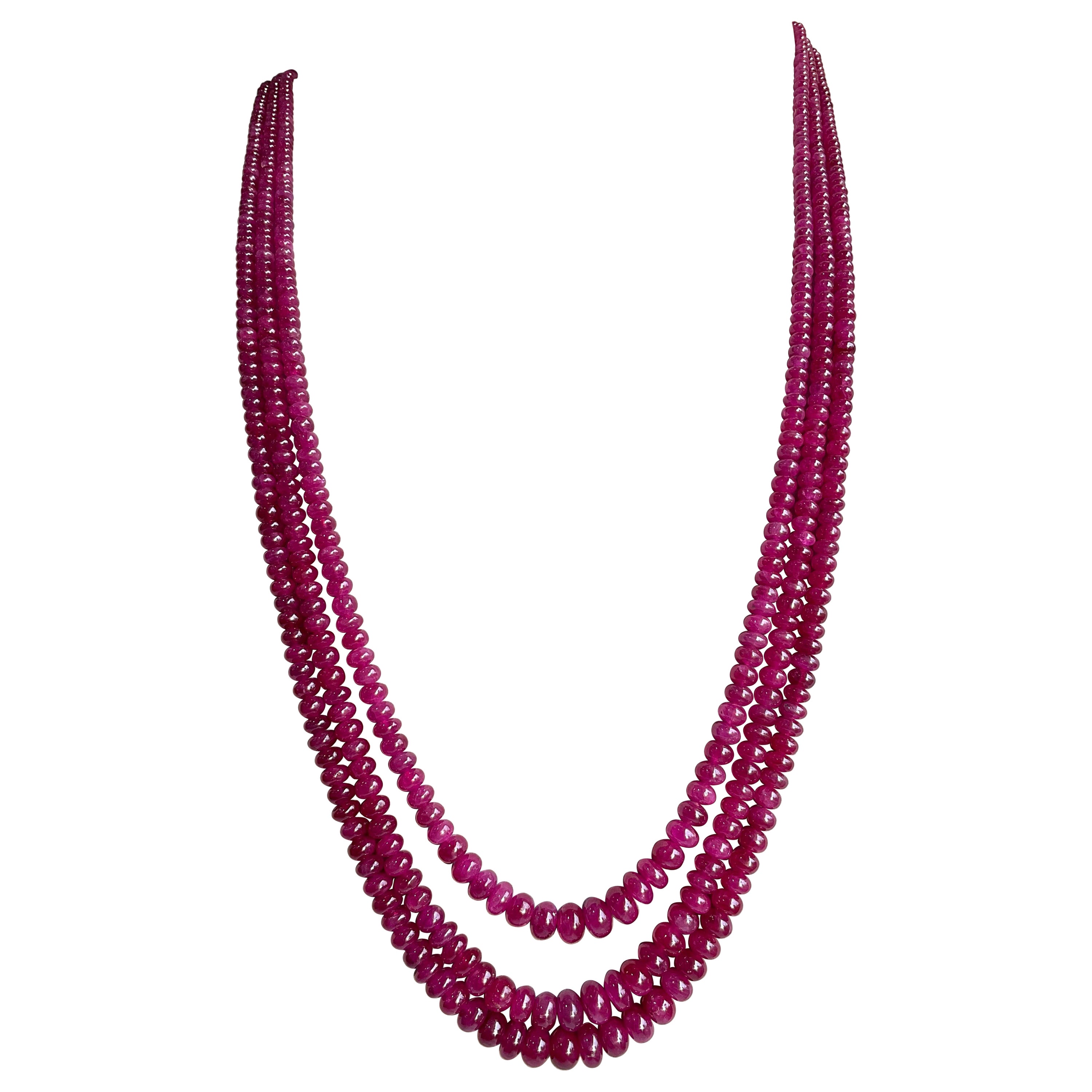Burmese Ruby Beaded Jewelry Necklace Rondelle Beads Gem Quality at 1stDibs  | beaded ruby necklace, ruby beads jewellery