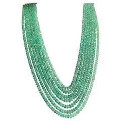 Colombian Emerald Beaded Jewelry Necklace Rondelle Beads Gem Quality