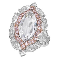 Emilio Jewelry Gia Certified 6.60 Carat Rose Cut Diamond Ring