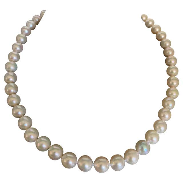 Antique Tiffany and Co. Pearl Necklace with Diamond and Plat Clasp at ...