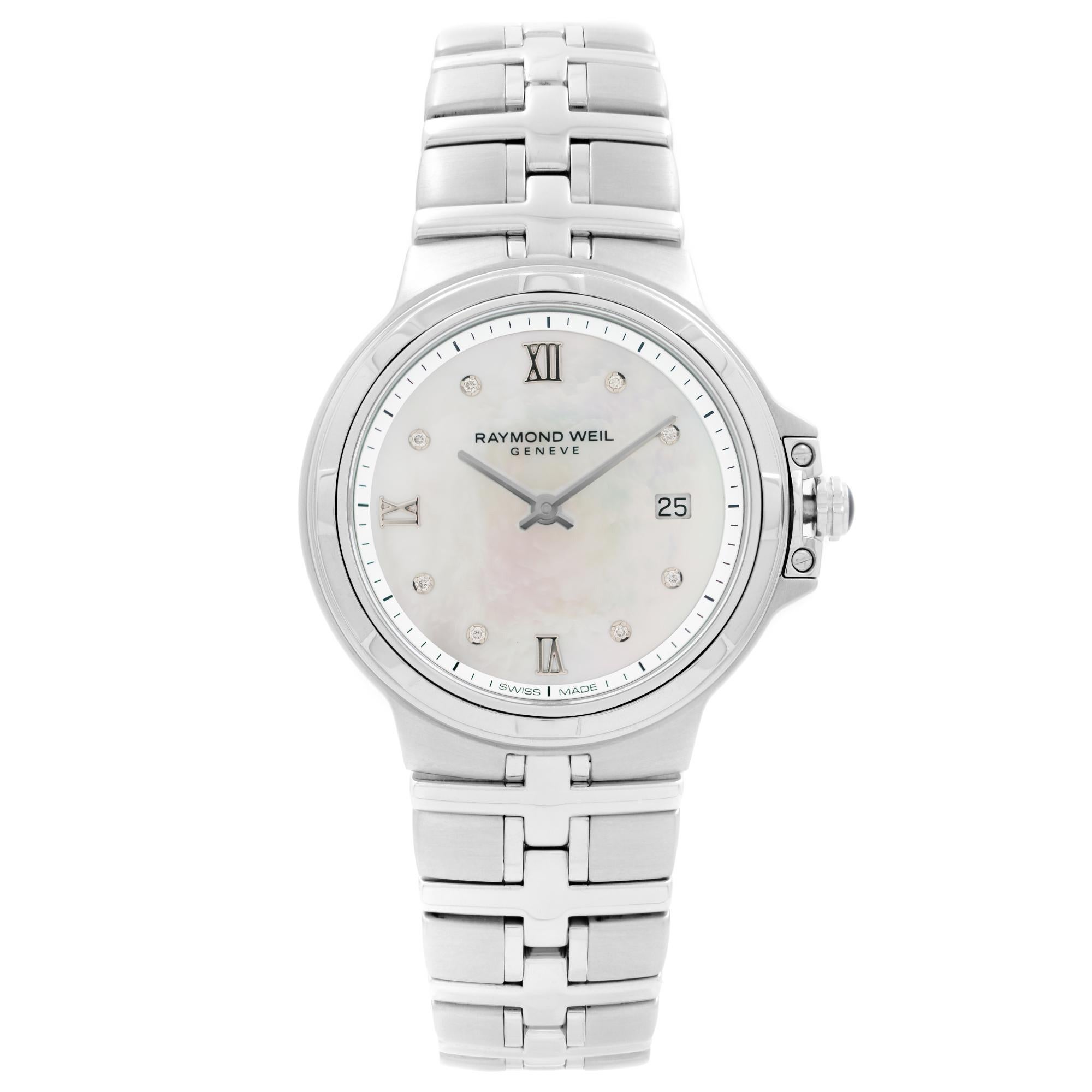 Raymond Weil Parsifal Steel Diamond Silver Dial Ladies Watch 5180-ST-00995 For Sale