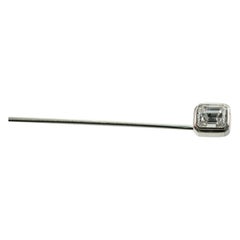 Natural Diamond Pin Stick .50 Carat Platinum Used