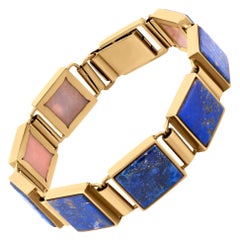 24.6cttw Lapis Link Bracelet in 18k Gold