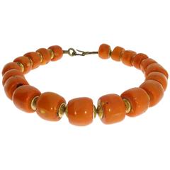 Bamboo Coral Bead Necklace