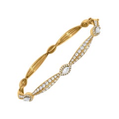 Nigaam 2.54cttw. Diamond Bridal Wear Bangle Bracelet in 18k Yellow Gold