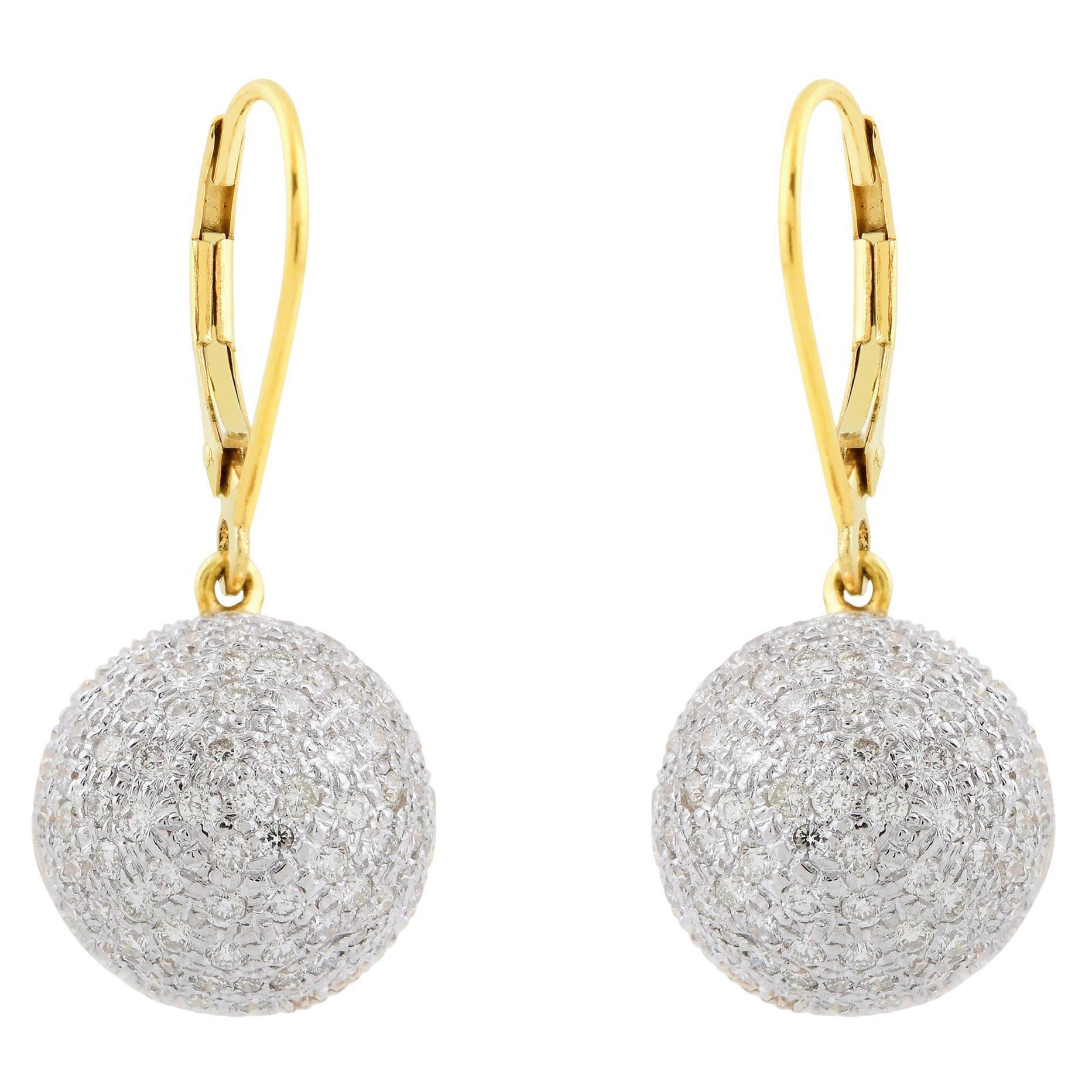 Real 2.10 Carat Diamond Clip on Drop Earrings Solid 14k Yellow Gold Fine Jewelry