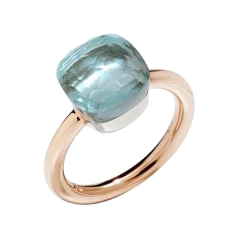 Pomellato Nudo Classic Ring in Rose Gold and Blue Topaz AA1100o6000000oY For Sale
