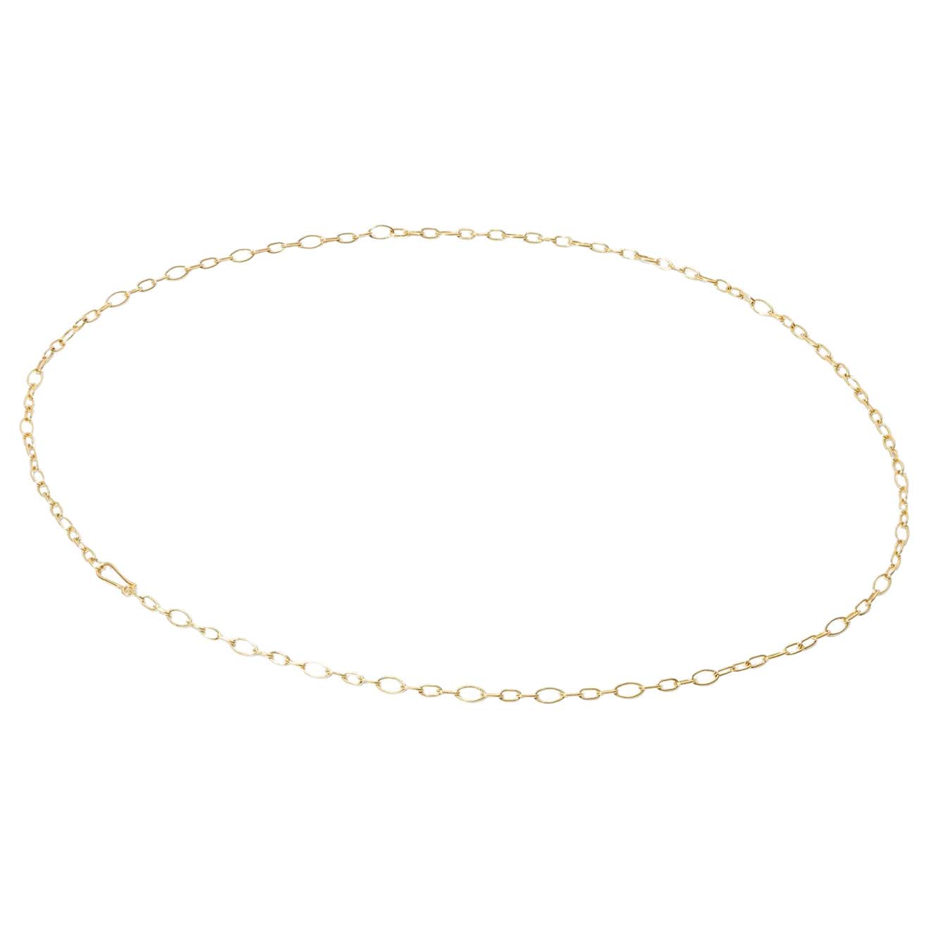 18k Gold Handmade Chain Necklace For Sale at 1stDibs