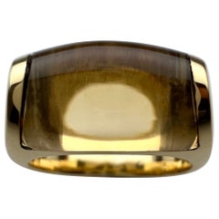 Rare Bvlgari Bulgari Tronchetto 18k Yellow Gold Yellow Citrine Ring with Box