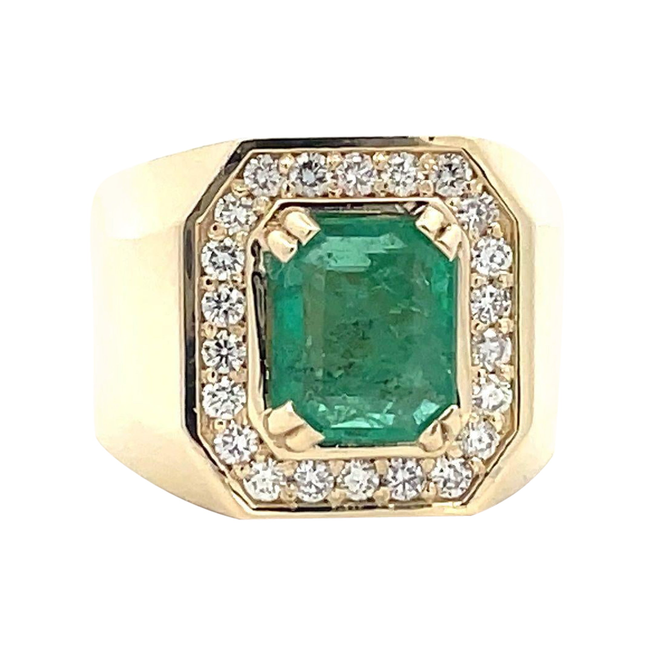 2.20 Carat Emerald Men's Ring For Sale at 1stDibs mens emerald rings