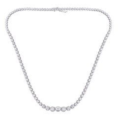 6.1 Carat SI Clarity HI Color Diamond Chain Necklace 14 Karat White Gold Jewelry