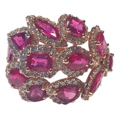 Ruby & Diamond Ring Studded in 18K Rose Gold