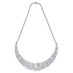 16.10ct SI/HI Pear Marquise Round Diamond Necklace 14 Karat White Gold Jewelry