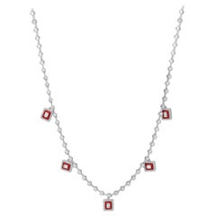 Luxle 1ct T.W. Diamond Framed Charm Necklace in 18k White Gold