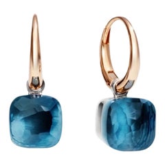 Pomellato Nudo Petit Earring with London Blue Topaz in Rose Gold O.B201/O6/TL