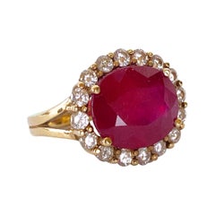 Bague Marina J. en or jaune 14 carats, rubis et diamants