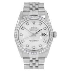 Rolex Uomo Datejust Argento Quadrante Diamante Lunetta Diamante Orologio del Giubileo