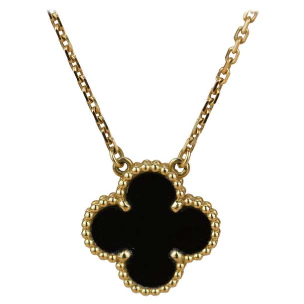 Vca Chain Van Cleef and Arpels Onyx Alhambra Pendant Necklace at 1stDibs | vca chain