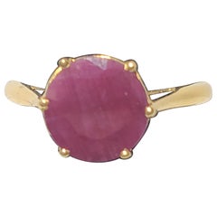 18k Yellow Gold Ruby Solitaire
