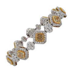 Bracelet en diamants jaunes et diamants blancs 18 carats