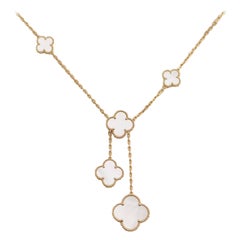 Van Cleef & Arpels Mother of Pearl Magic Alhambra Yellow Gold Necklace