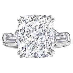 GIA Certified 5.70 Carat Diamond Three Stone Ring Flawless