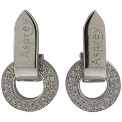 Asprey Diamond Gold Circle Drop Earrings 9