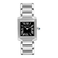 Cartier Tank Francaise Black Dial Steel Ladies Watch W51026Q3