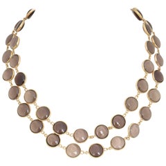 Smoky Topaz Gold Necklace