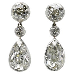 Antique Diamond Drop Earrings, 11.65 Carats, circa 1810