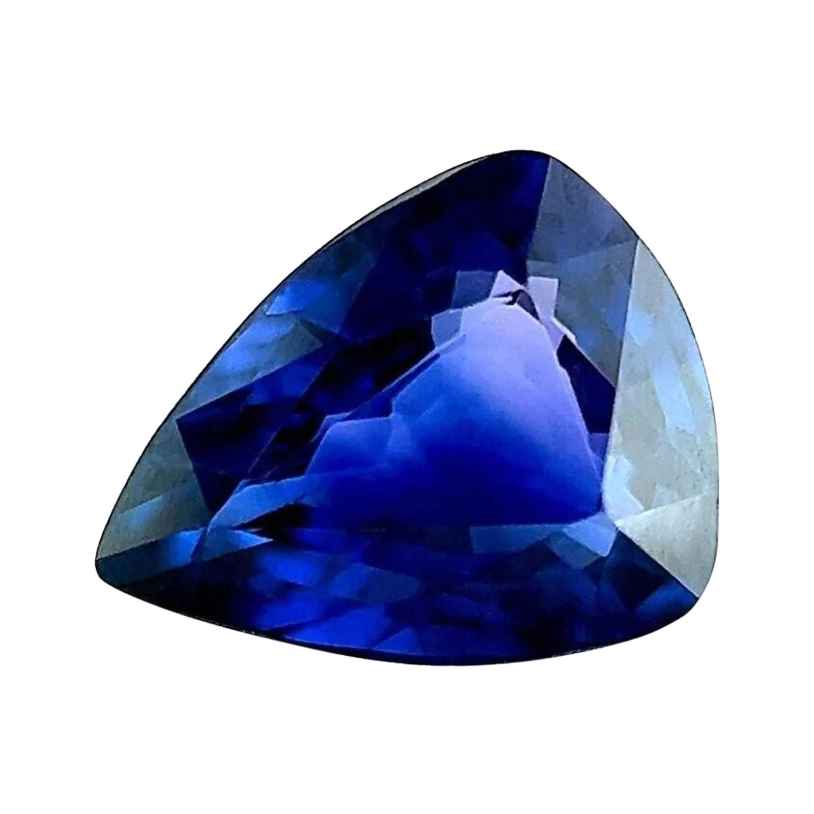 1.04 Carat Deep Blue GIA Certified Untreated Sapphire Pear Cut Rare Gem For Sale