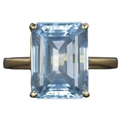 8.5 Blue Topaz Yellow Gold Ring