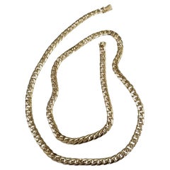 14 Karat Yellow Gold Curb Link Chain Weighing 69.8 Grams
