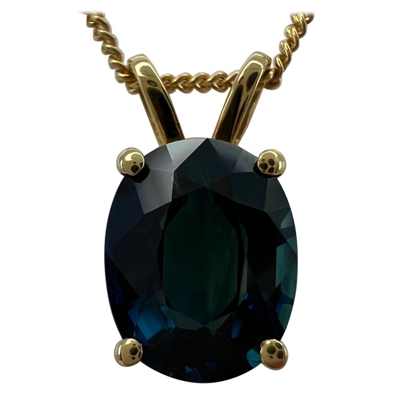 Gem Treasures 1.65ctw Australian Blue Sapphire Linear Drop Pendant w/ Chain main image 0