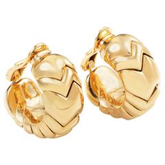 Bulgari Spiga Gold Clip-On Earrings