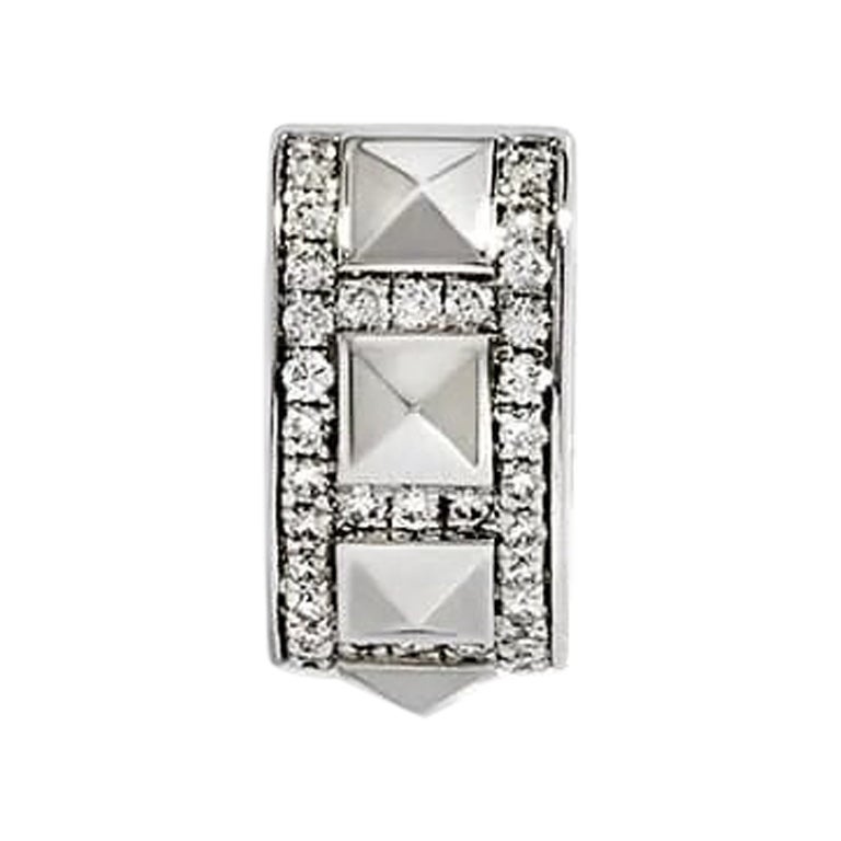 STATEMENT Paris - Unit Earring Rockaway Picots Diamonds and Silver 0.13 Carat