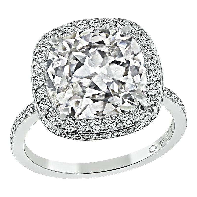 GIA Certified 3.28 Carat Diamond Engagement Ring and Wedding Band Set For Sale