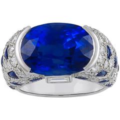 Cartier Sapphire Diamond Gold "Panthere" Ring 1