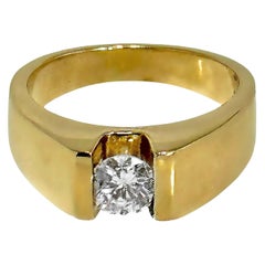Yellow Gold Tension Set Diamond Ring